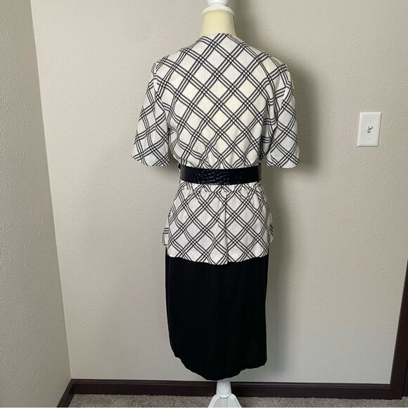 Vintage 80's MC ll One Piece Wrap Dress W/ Matching Belt Women's Size 14 - Picture 12 of 15